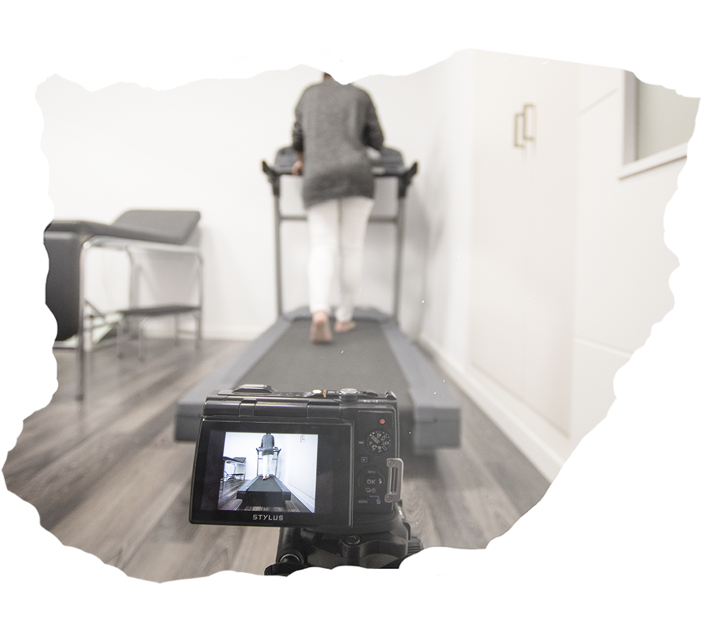 Imagen del proceso de filmación en vídeo de la pisada